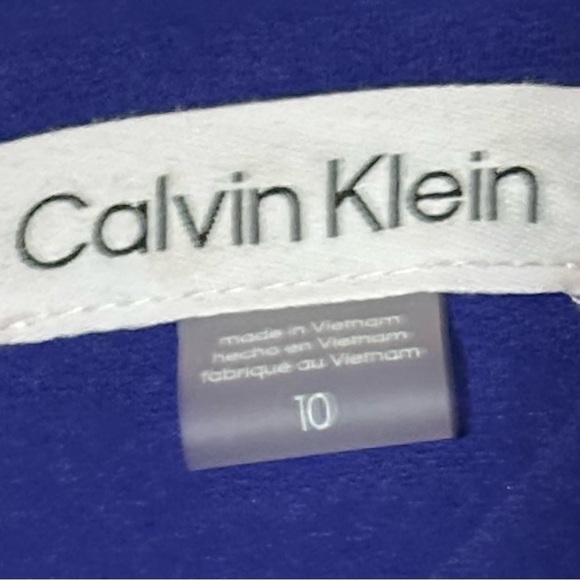 Calvin Klein Blue Work Dress Size 10 Career Office Knee Length Short Sleeve - Picture 7 of 8